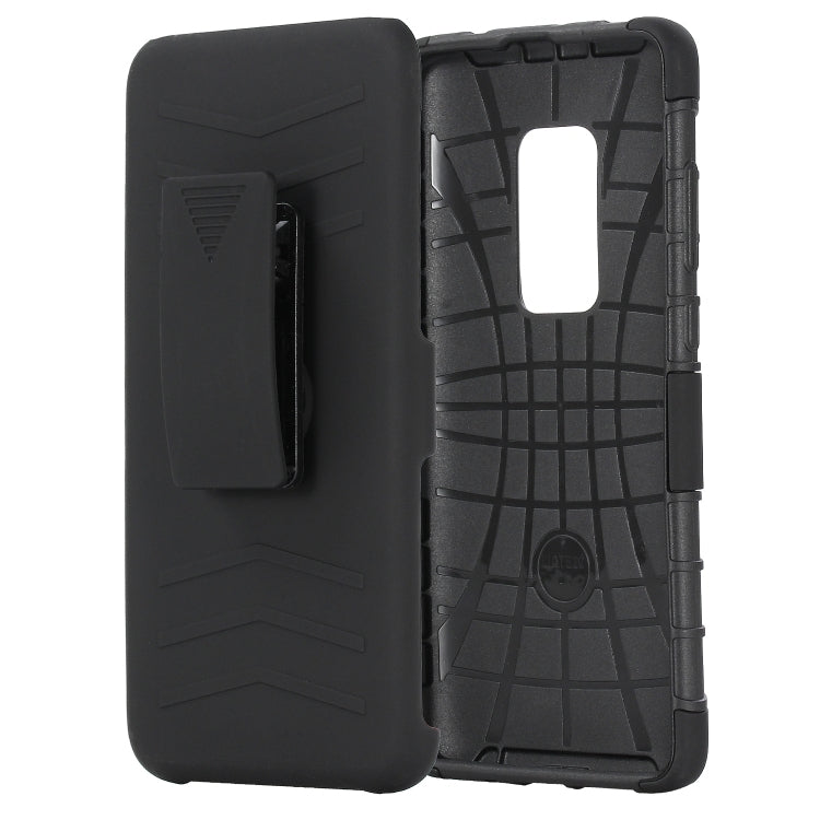 For Huawei Mate 20 PC + Silicone Back Clip Sliding Sleeve Protective Case(Black)