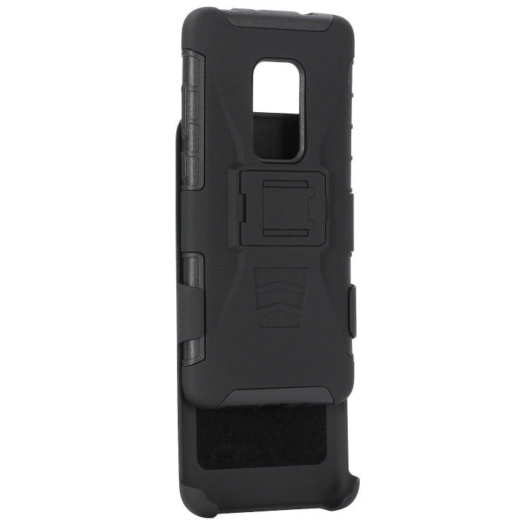 For Huawei Mate 20 PC + Silicone Back Clip Sliding Sleeve Protective Case(Black)