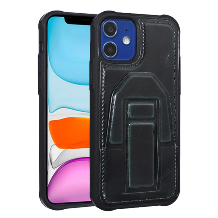 For iPhone 12 mini JDK-B2 Series Crazy Horse Texture PU + TPU Phone Case with Holder