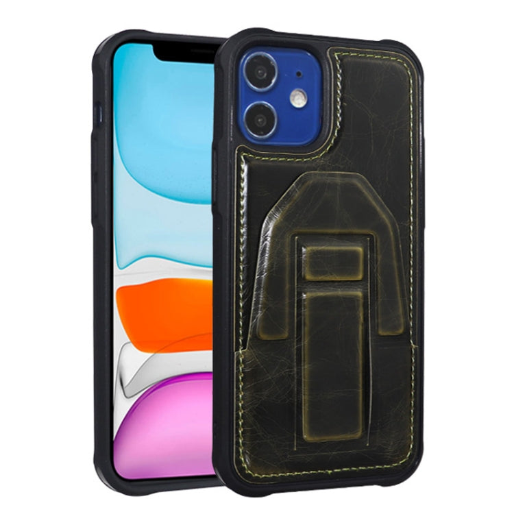 For iPhone 12 mini JDK-B2 Series Crazy Horse Texture PU + TPU Phone Case with Holder