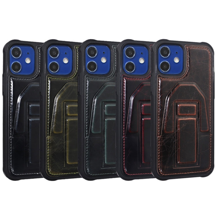 For iPhone 12 mini JDK-B2 Series Crazy Horse Texture PU + TPU Phone Case with Holder
