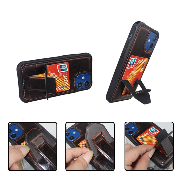 For iPhone 12 mini JDK-B2 Series Crazy Horse Texture PU + TPU Phone Case with Holder