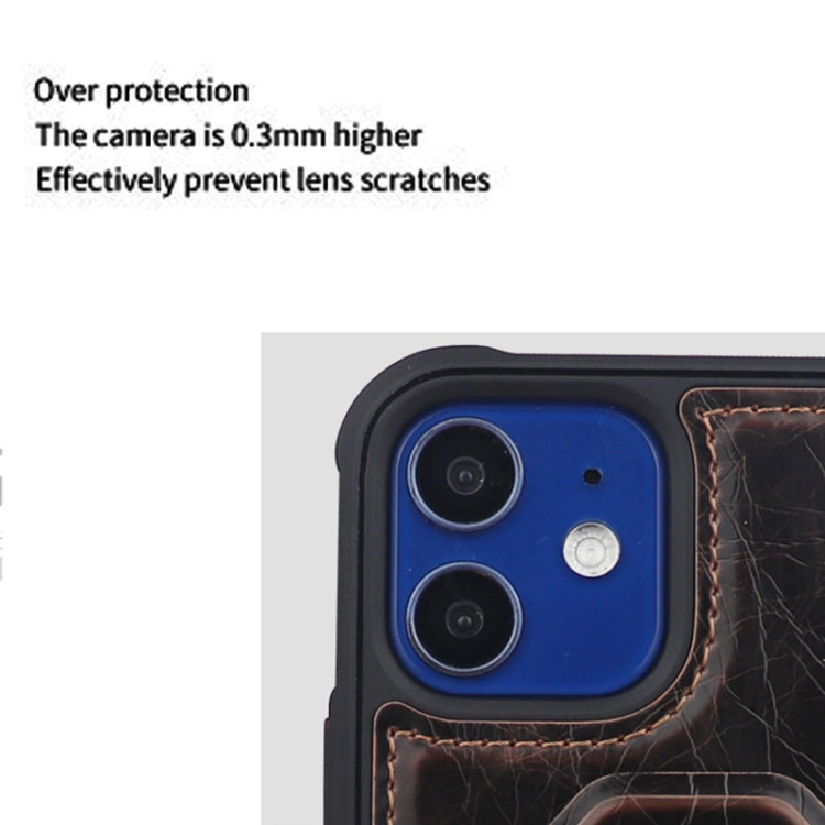 For iPhone 12 mini JDK-B2 Series Crazy Horse Texture PU + TPU Phone Case with Holder