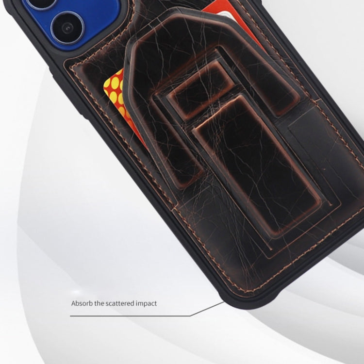 For iPhone 12 mini JDK-B2 Series Crazy Horse Texture PU + TPU Phone Case with Holder