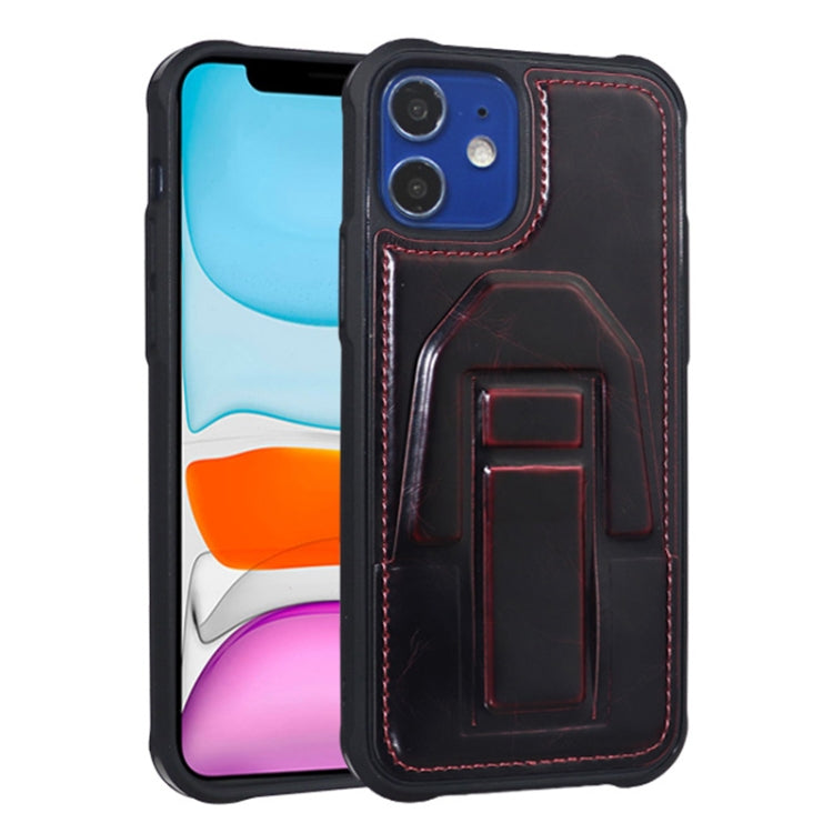 For iPhone 11 JDK-B2 Series Crazy Horse Texture PU + TPU Phone Case with Holder