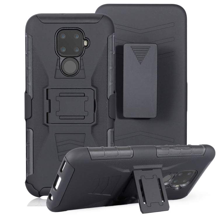 For Huawei Mate 30 Lite PC + Silicone Back Clip Sliding Sleeve Protective Case(Black)