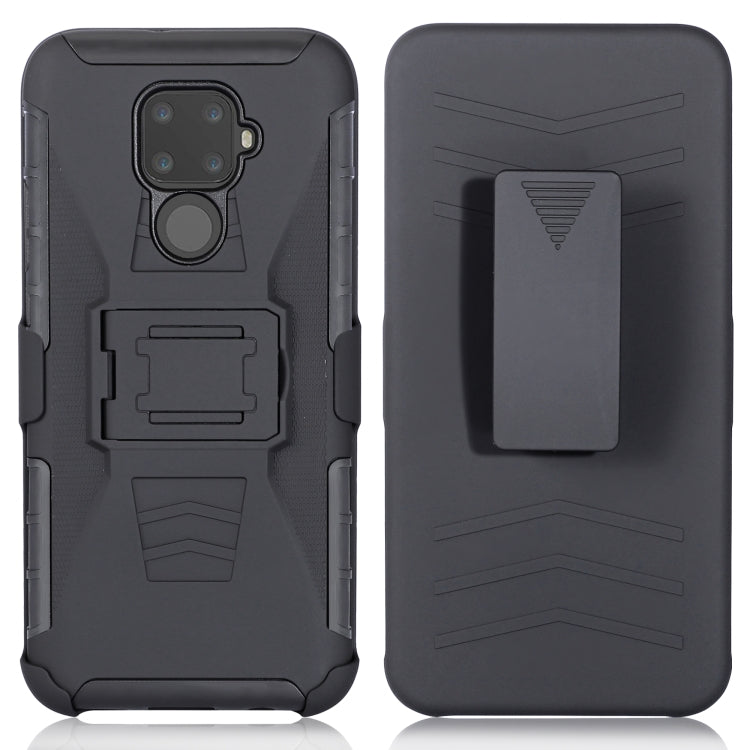 For Huawei Mate 30 Lite PC + Silicone Back Clip Sliding Sleeve Protective Case(Black)