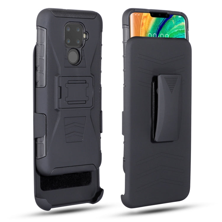 For Huawei Mate 30 Pro PC + Silicone Back Clip Sliding Sleeve Protective Case(Black)