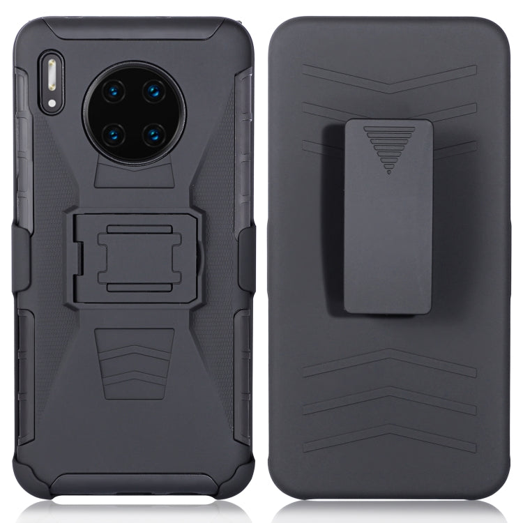For Huawei Mate 30 PC + Silicone Back Clip Sliding Sleeve Protective Case(Black)