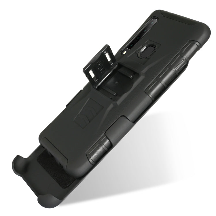 For Huawei P30 Lite PC + Silicone Back Clip Sliding Sleeve Protective Case(Black)
