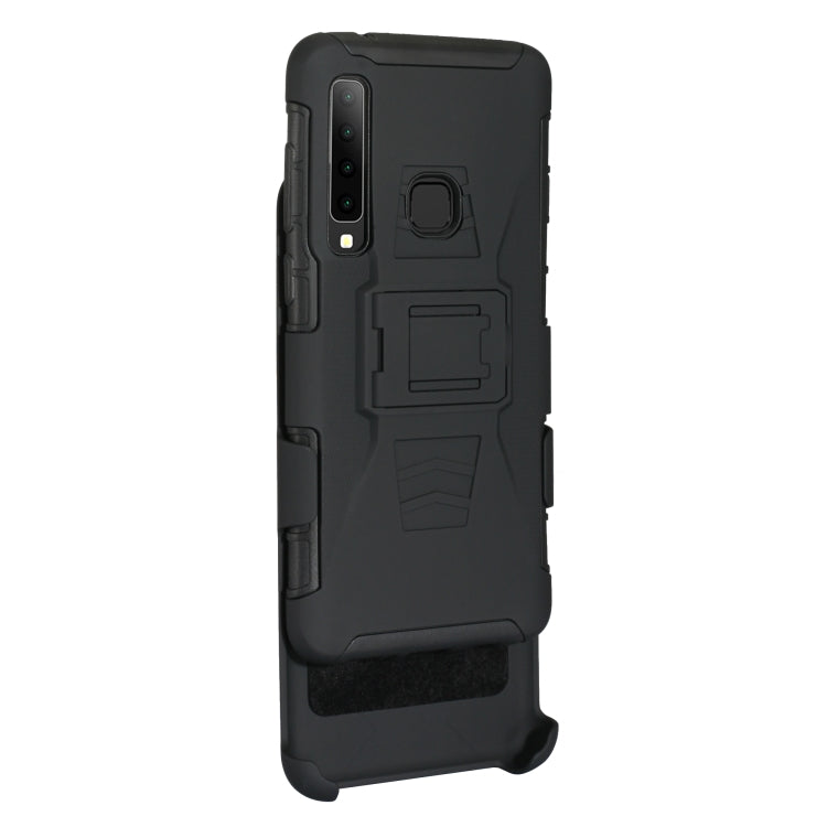 For Huawei P30 Lite PC + Silicone Back Clip Sliding Sleeve Protective Case(Black)