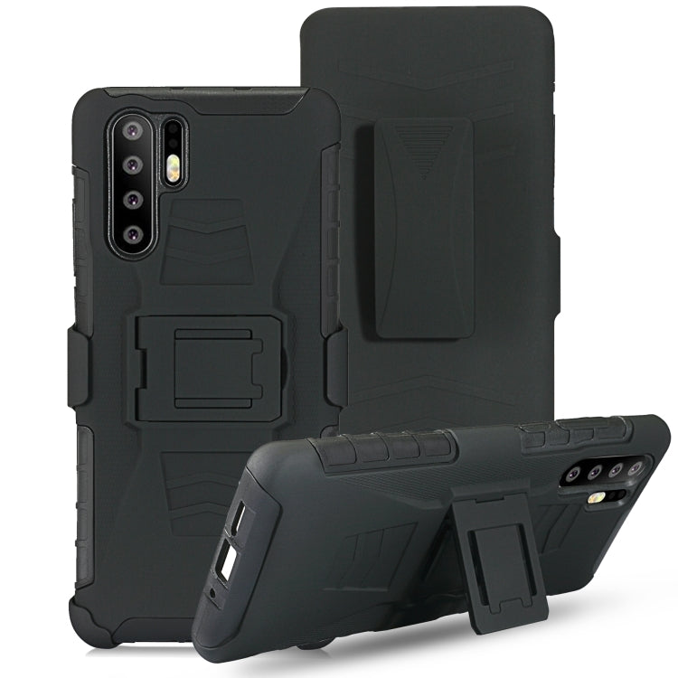 For Huawei P30 Pro PC + Silicone Back Clip Sliding Sleeve Protective Case(Black)