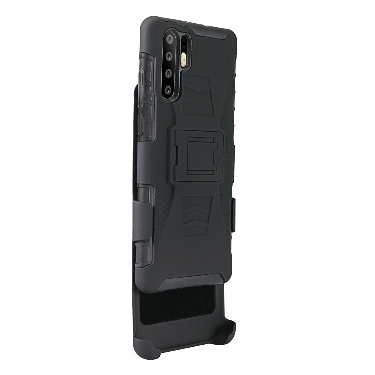 For Huawei P30 Pro PC + Silicone Back Clip Sliding Sleeve Protective Case(Black)