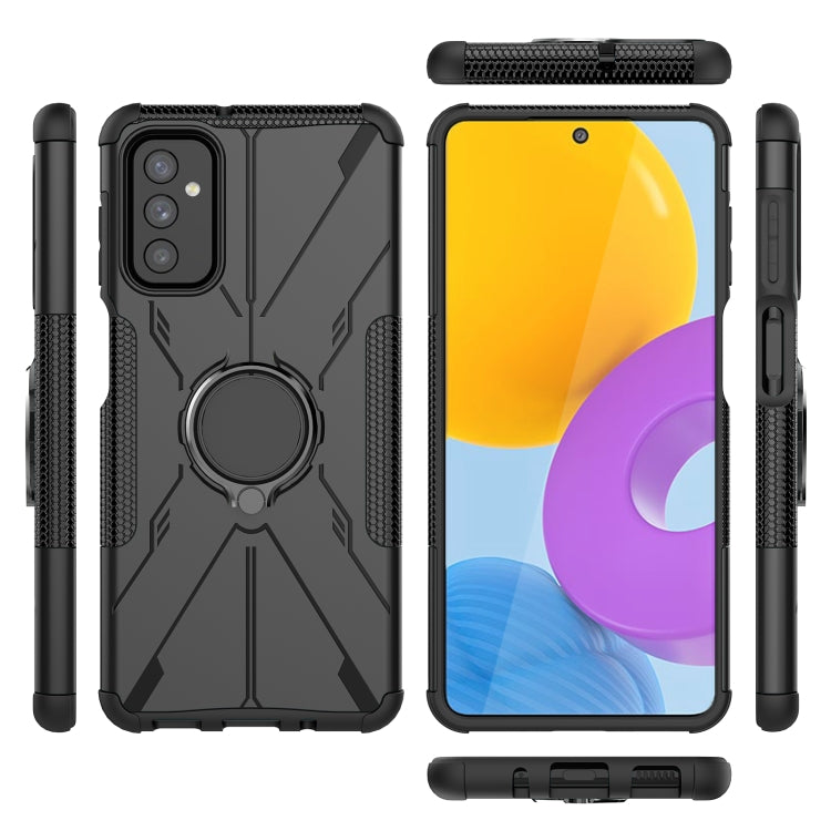 For Samsung Galaxy M52 5G Armor Bear Shockproof PC + TPU Phone Case with Ring Holder