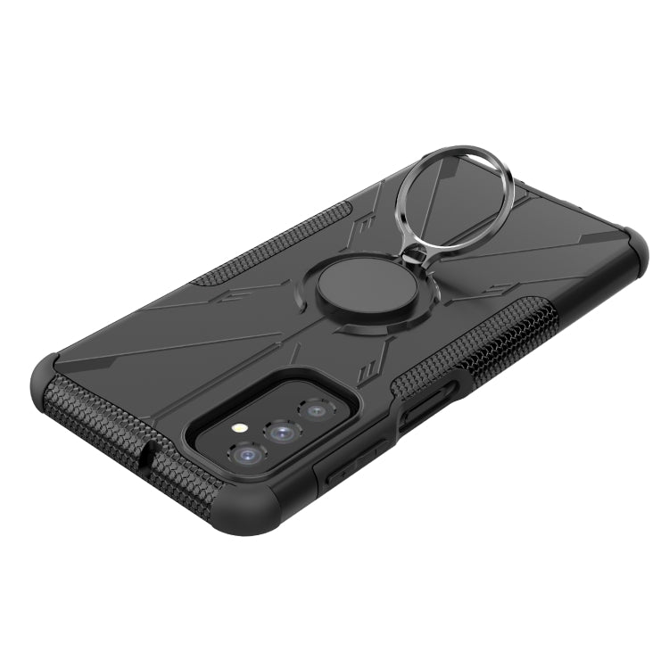 For Samsung Galaxy M52 5G Armor Bear Shockproof PC + TPU Phone Case with Ring Holder