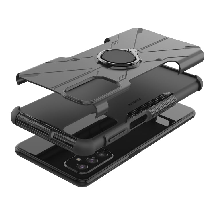 For Samsung Galaxy M52 5G Armor Bear Shockproof PC + TPU Phone Case with Ring Holder
