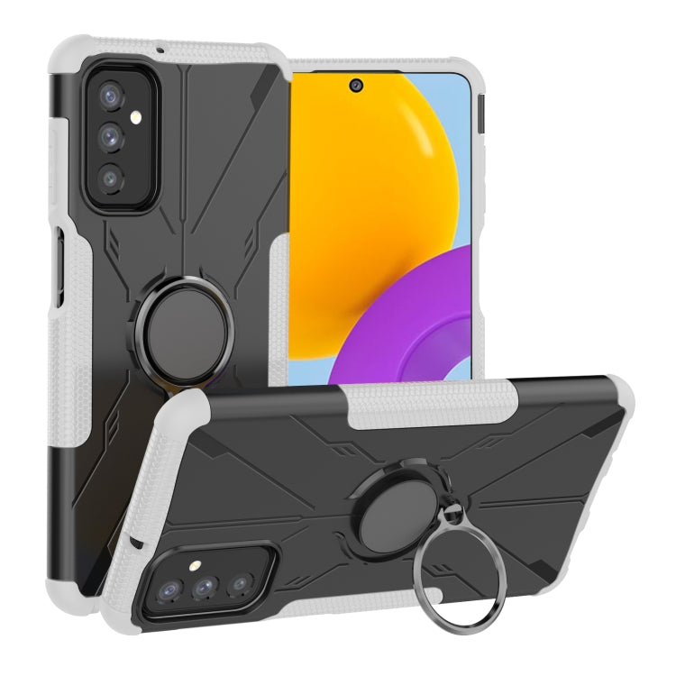 For Samsung Galaxy M52 5G Armor Bear Shockproof PC + TPU Phone Case with Ring Holder