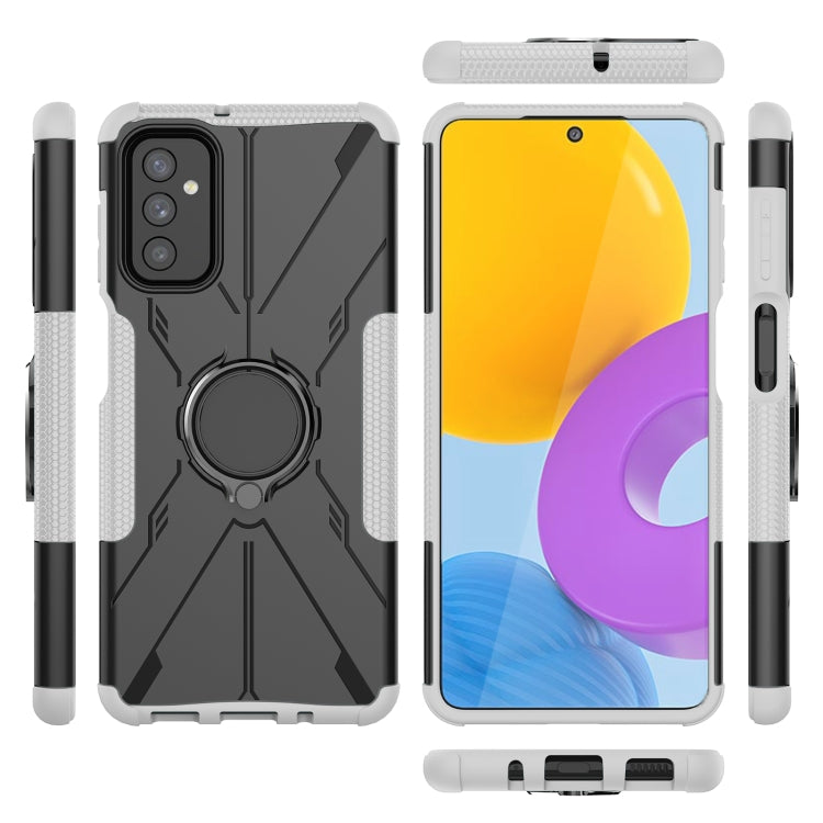 For Samsung Galaxy M52 5G Armor Bear Shockproof PC + TPU Phone Case with Ring Holder