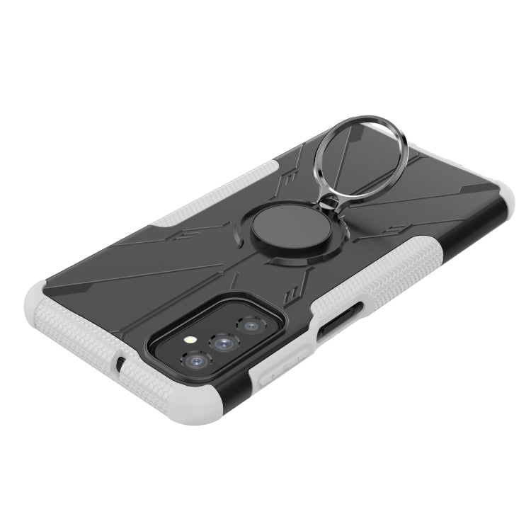 For Samsung Galaxy M52 5G Armor Bear Shockproof PC + TPU Phone Case with Ring Holder