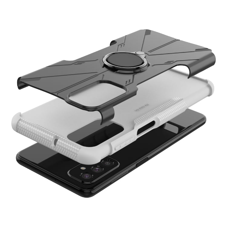 For Samsung Galaxy M52 5G Armor Bear Shockproof PC + TPU Phone Case with Ring Holder
