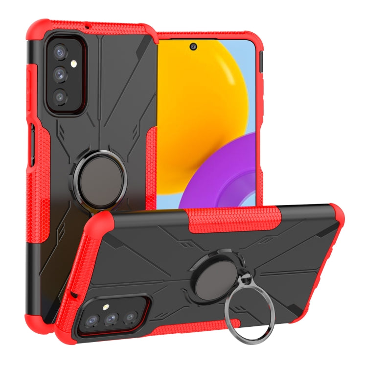 For Samsung Galaxy M52 5G Armor Bear Shockproof PC + TPU Phone Case with Ring Holder