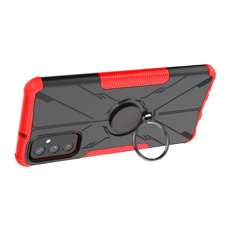 For Samsung Galaxy M52 5G Armor Bear Shockproof PC + TPU Phone Case with Ring Holder