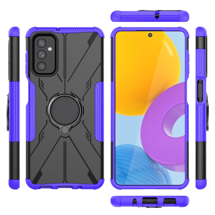 For Samsung Galaxy M52 5G Armor Bear Shockproof PC + TPU Phone Case with Ring Holder