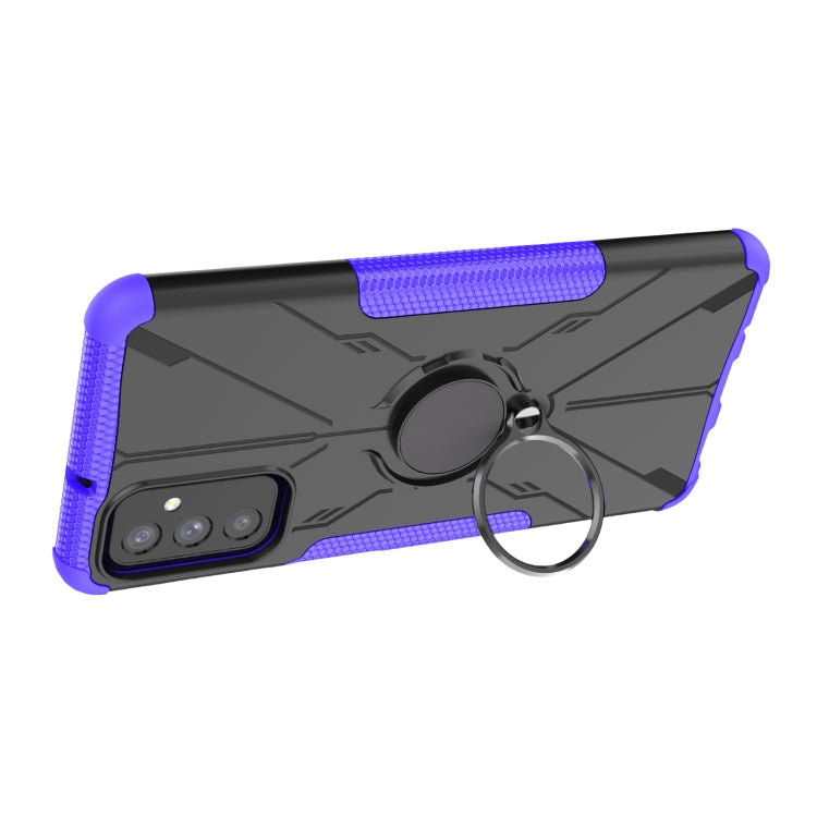 For Samsung Galaxy M52 5G Armor Bear Shockproof PC + TPU Phone Case with Ring Holder