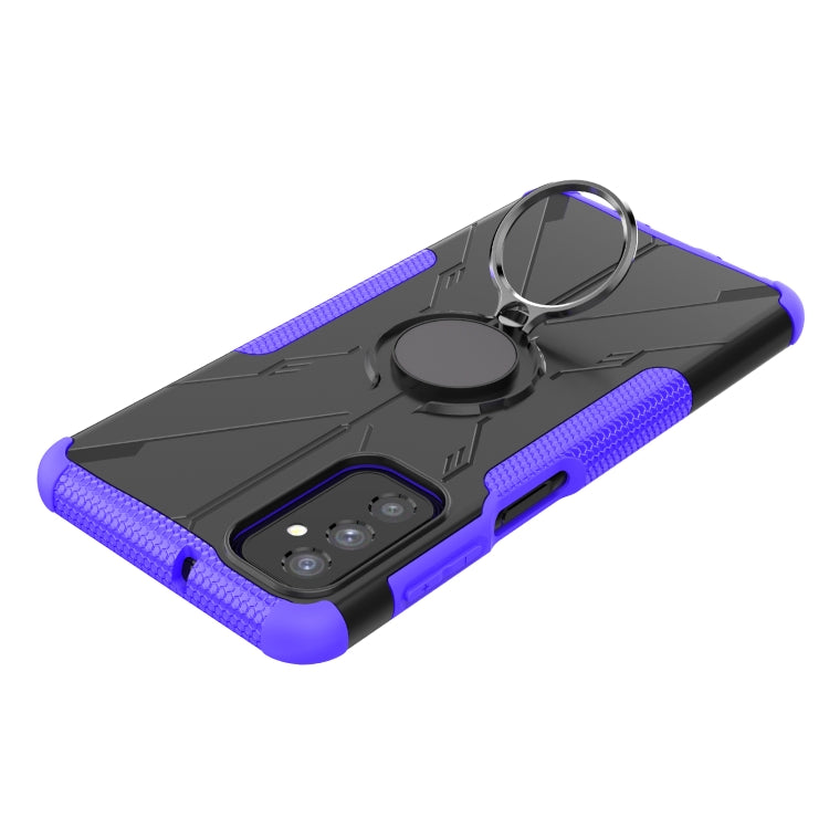 For Samsung Galaxy M52 5G Armor Bear Shockproof PC + TPU Phone Case with Ring Holder