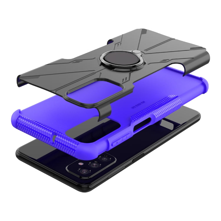 For Samsung Galaxy M52 5G Armor Bear Shockproof PC + TPU Phone Case with Ring Holder