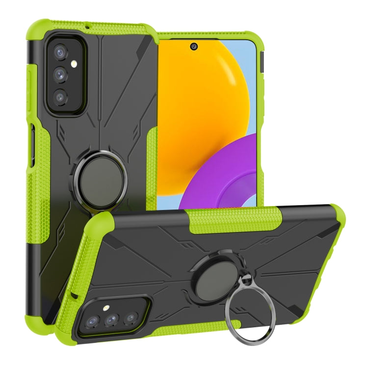 For Samsung Galaxy M52 5G Armor Bear Shockproof PC + TPU Phone Case with Ring Holder