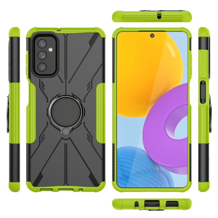 For Samsung Galaxy M52 5G Armor Bear Shockproof PC + TPU Phone Case with Ring Holder