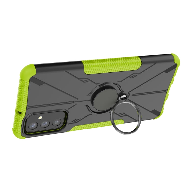 For Samsung Galaxy M52 5G Armor Bear Shockproof PC + TPU Phone Case with Ring Holder