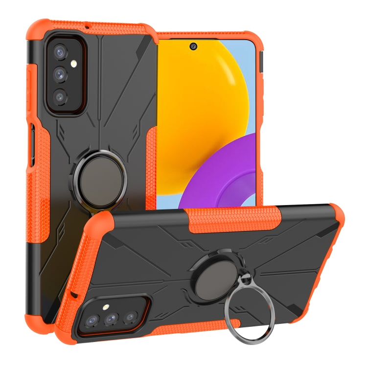 For Samsung Galaxy M52 5G Armor Bear Shockproof PC + TPU Phone Case with Ring Holder