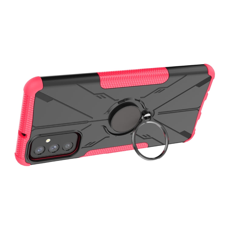 For Samsung Galaxy M52 5G Armor Bear Shockproof PC + TPU Phone Case with Ring Holder