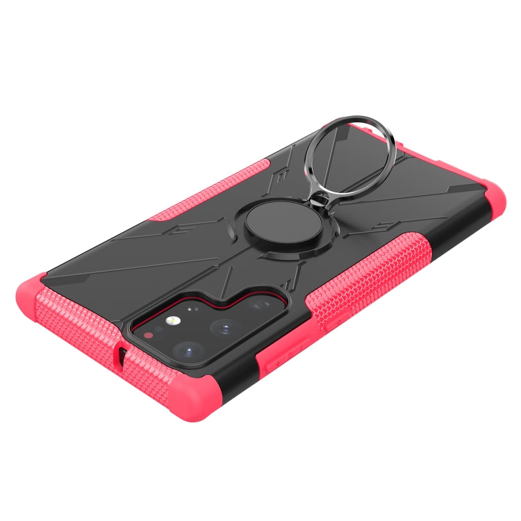 For Samsung Galaxy S22 Ultra 5G Armor Bear Shockproof PC + TPU Phone Case with Ring Holder