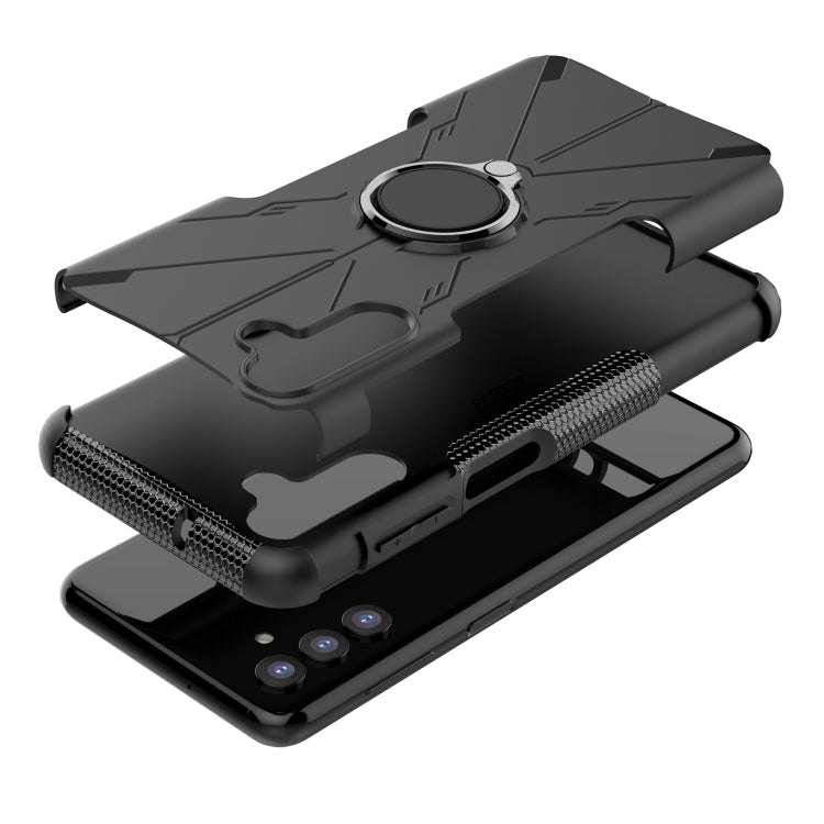 For Samsung Galaxy A13 5G Armor Bear Shockproof PC + TPU Phone Case with Ring Holder