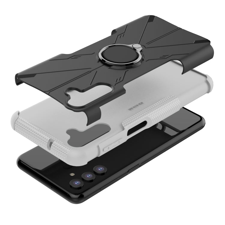For Samsung Galaxy A13 5G Armor Bear Shockproof PC + TPU Phone Case with Ring Holder