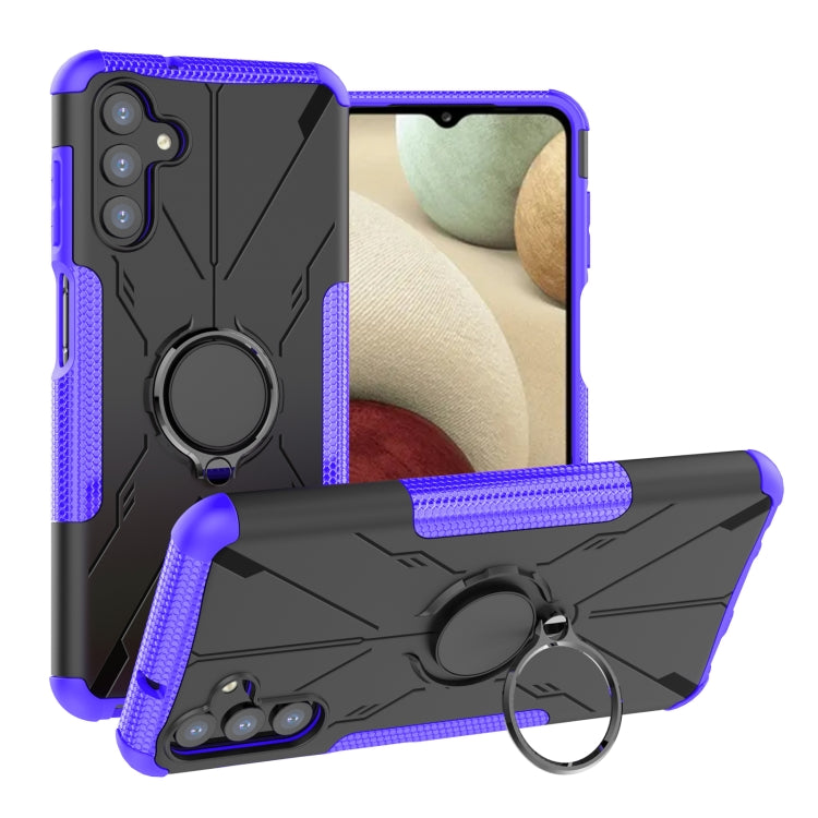 For Samsung Galaxy A13 5G Armor Bear Shockproof PC + TPU Phone Case with Ring Holder