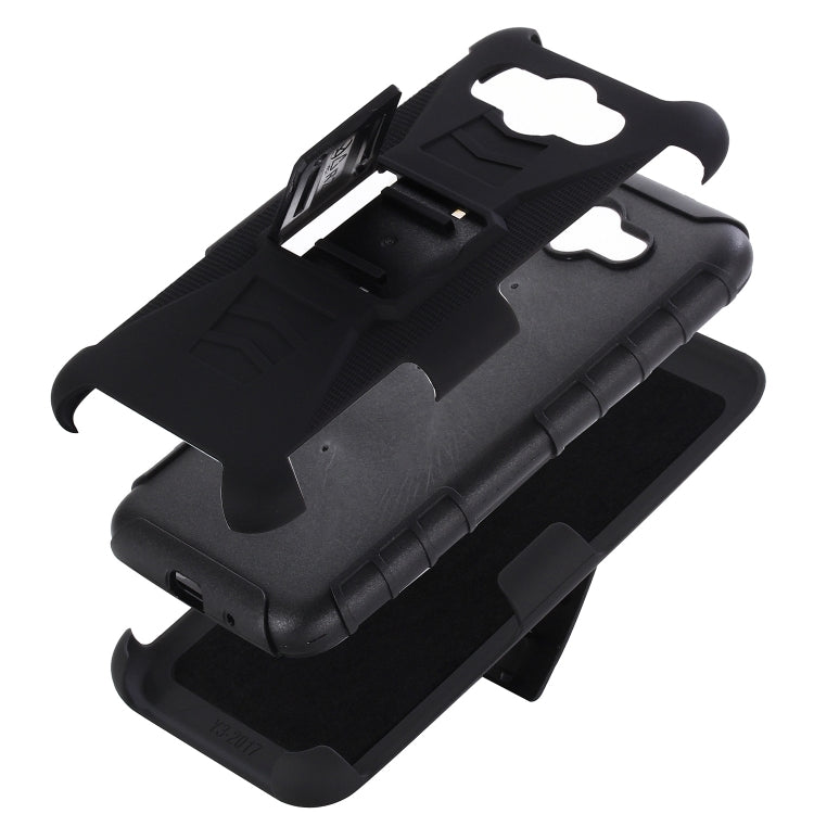 For Huawei Y3 (2018) PC + Silicone Back Clip Sliding Sleeve Protective Case(Black)