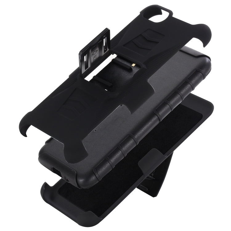 For Huawei Y5 (2018) PC + Silicone Back Clip Sliding Sleeve Protective Case(Black)