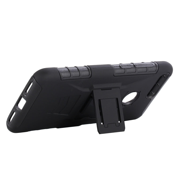 For Huawei Y6 (2018) PC + Silicone Back Clip Sliding Sleeve Protective Case(Black)