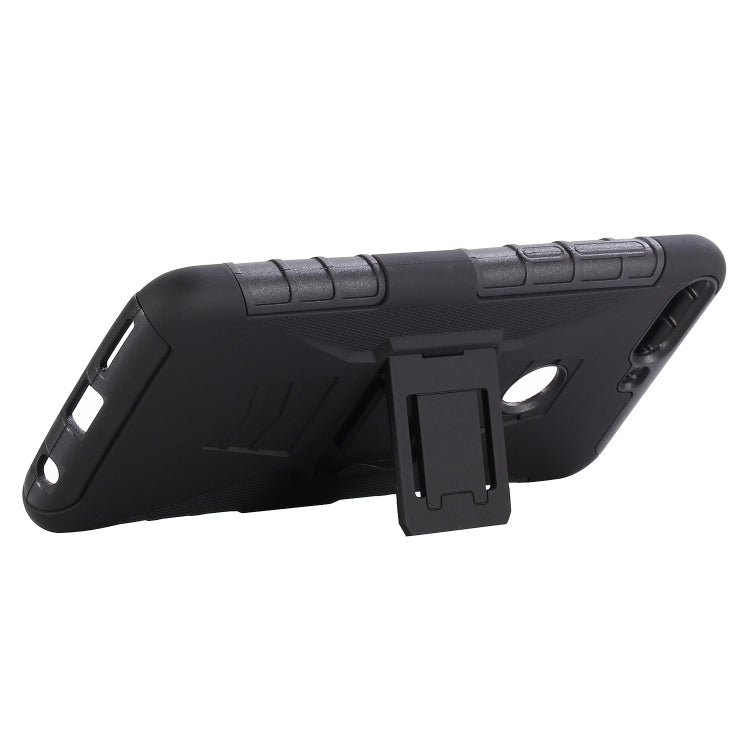 For Huawei Y7 (2018) PC + Silicone Back Clip Sliding Sleeve Protective Case(Black)