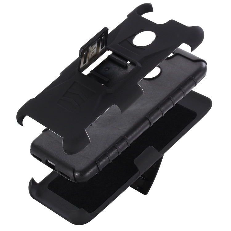 For Huawei Y9 (2018) PC + Silicone Back Clip Sliding Sleeve Protective Case(Black)