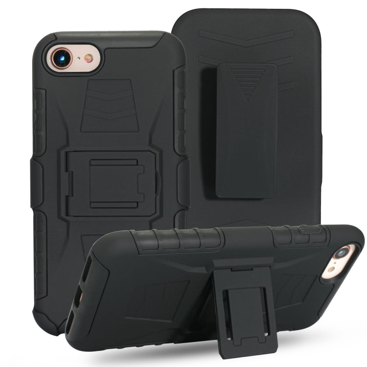 For iPhone 6s / 6 PC + Silicone Back Clip Sliding Sleeve Protective Case(Black)