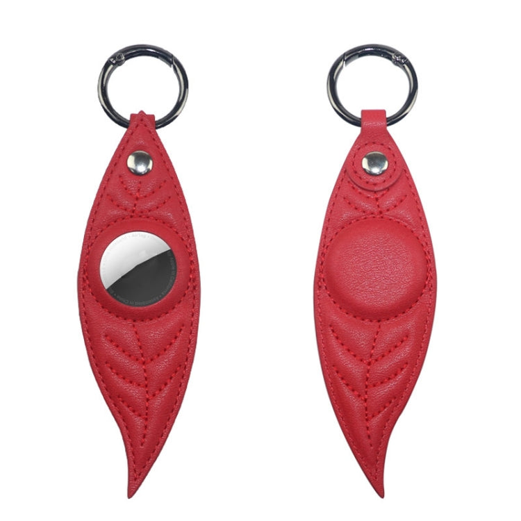 JDK-E3 Leaf Leather Protective Case with Key Ring for AirTag
