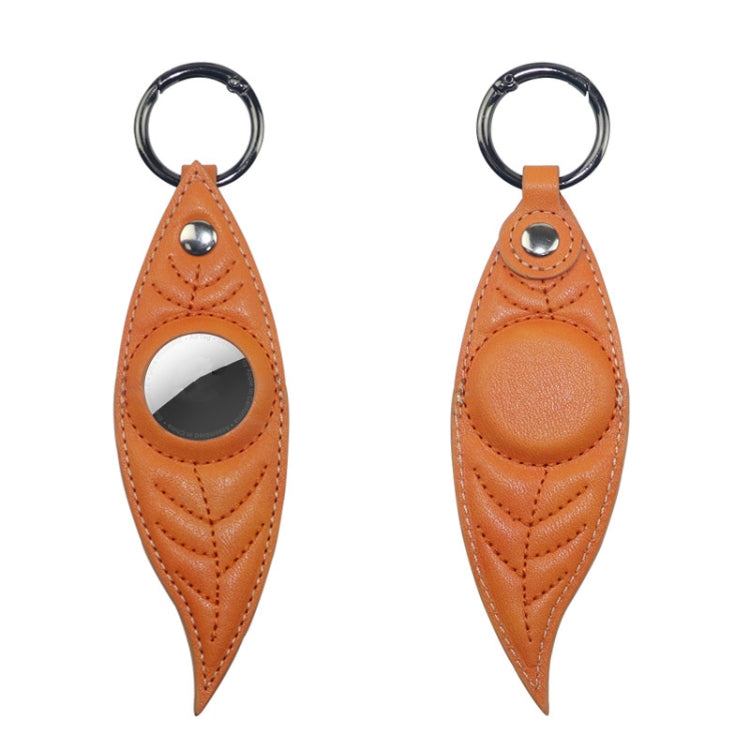 JDK-E3 Leaf Leather Protective Case with Key Ring for AirTag