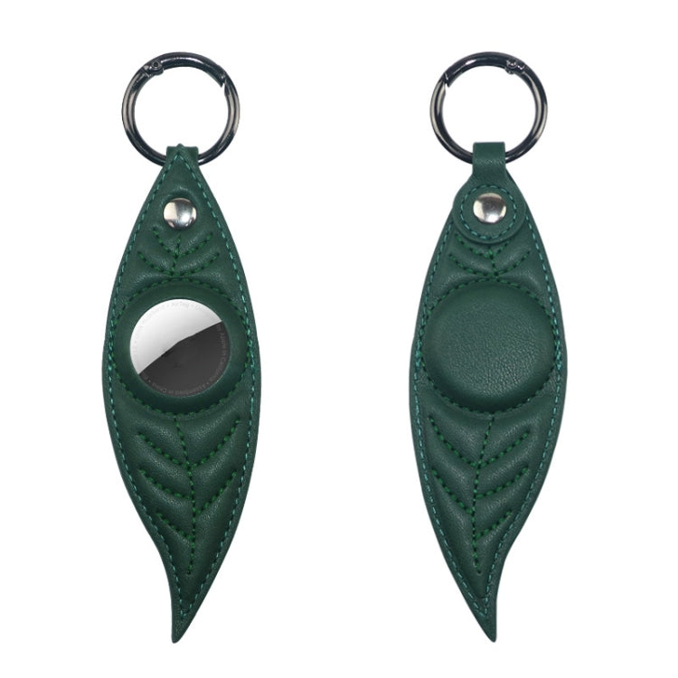 JDK-E3 Leaf Leather Protective Case with Key Ring for AirTag