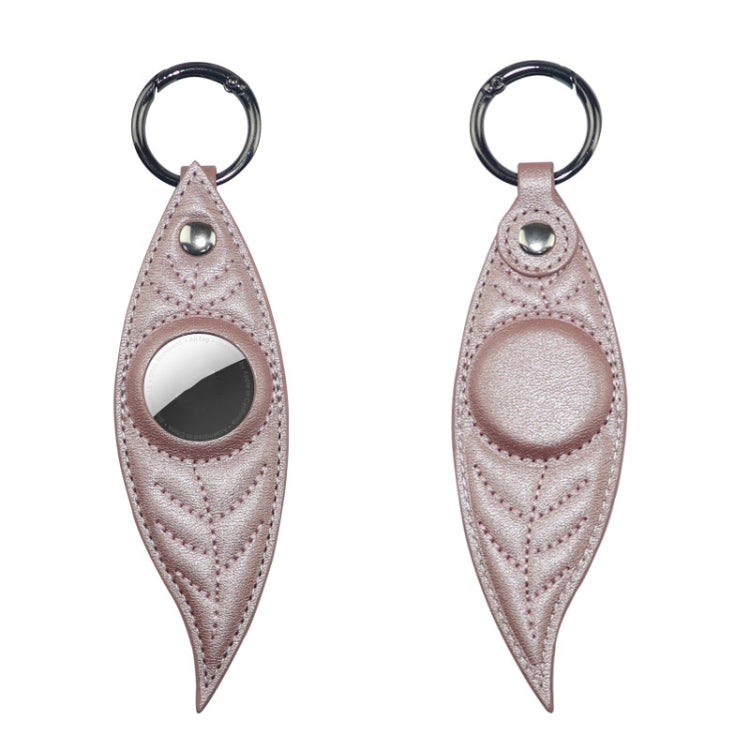JDK-E3 Leaf Leather Protective Case with Key Ring for AirTag