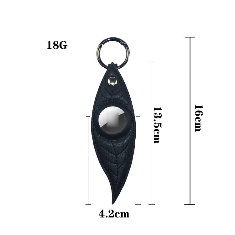 JDK-E3 Leaf Leather Protective Case with Key Ring for AirTag
